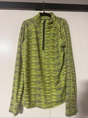 Justice YOUTH GIRLS  Zip-Up Sweater in Neon Yellow and Gray